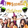 Ushinemi Glitter I Smell Children Banner Halloween Witch Party Decorations, I Put A Spell On You Hocus Pocus Banner