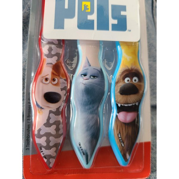 The Secret Life of Pets 3-Pack Toothbrushes (Max,Snowball, Duke)