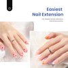 Beetles Gel Nail Kit Almond-500Pcs Gel Nail Kit Easy Nail Extension Set Short Almond Shape 5 In 1 Nail Glue Gel Extension Nail Kit Uv Led Lamp Acrylic False Nail Tips Kit DIY Nails Art Gifts for Women