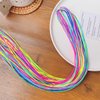 BASEMMAHER 50cs Colorful Hair Wrap String Braiding Hair Ties Hair Extensions Hair Rope Band Sturdy Rainbow String Gradient Color Braiding Yarn Strings for Women Girls Braids Hair Styling Accessories