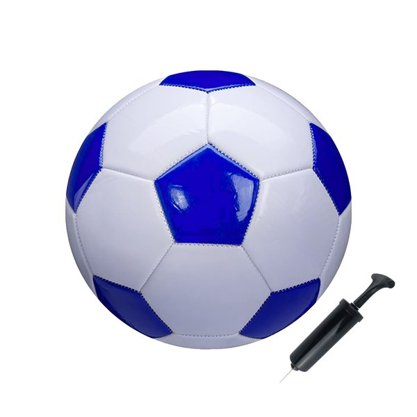 SPDTECH Soccer Ball Size 4 White Blue Outdoor and Indoor School Sports Activity Anti-Explosion Classic Design Suitable for Kids Toddler Boy Gift Training Practice