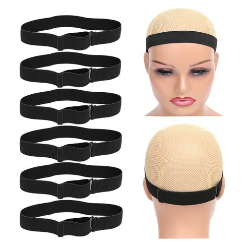 JIUSERLU Lace Melting Band, Adjustable Elastic Band For Wigs, Wig Bands,Edge Wrap To Lay Edges, Lace Front Melt Laying Strap,Wig Accessories Melt Band For Lace Wigs, Edge Laying Band (1inch * 6pcs)