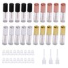 LTKJ 20 Packs 1.2 mL Pretty Empty Lip Gloss Tubes Containers, Clear Mini Refillable Lip Balm Bottles with Rubber Inserts and 3pcs Transfer Pipettes for Lip Samples Travel DIY Makeup (4 Colors)
