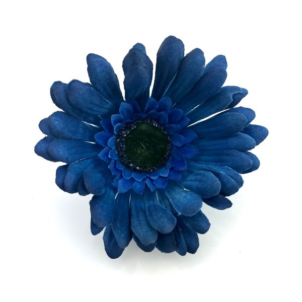 4 inch Navy Blue Gerbera Daisy Silk Flower Hair Clip