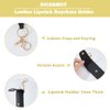 DICOSMETIC 2Pcs Lipstick Keychain Holder Portable PU Lipstick Case Chapstick Holder Bags Black Lipstick Holder with Alloy Lobster Claw Clasps and Iron Keychain for Women Travel Party