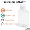 MHO Containers | Empty Clear Travel Refillable Flip-Top Bottles - BPA/No Parabens, 60millileter/2ounce - Set of 6