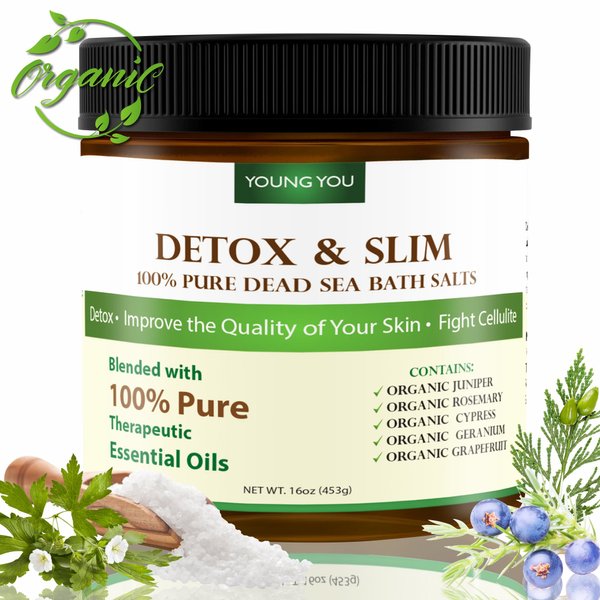 Dead Sea Bath Salt – Organic Detox Mineral Body Soak - Reduce Cellulite, Slim Down, Improve Skin, Circulation
