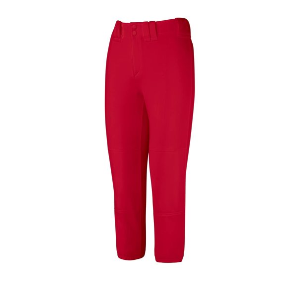 Mizuno Girls Youth Belted Low Rise Fastpitch Softball Pant, Red, Youth Medium