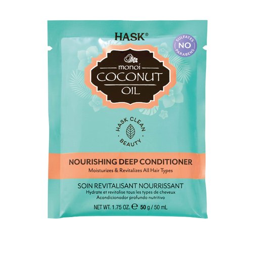 HASK COCONUT Nourishing Deep Conditioner Treatments for all hair types, color safe, gluten-free, sulfate-free, paraben-free - Pack of 12