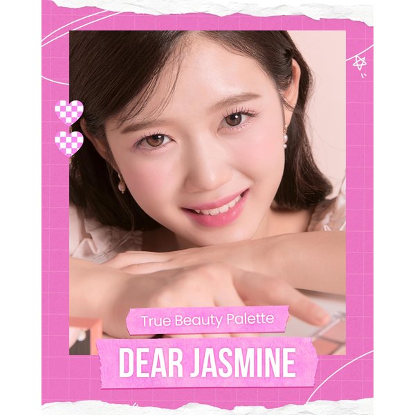 AMTS True Beauty Dear Jasmine Eyeshadow Palette, Matte Shimmer Glitter Highly Pigmented,Ultra-Blendable Naturing-Looking Day to Night Long Lasting, Cheek blush, K Beauty