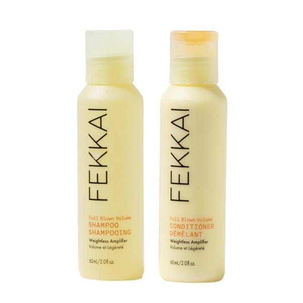 FEKKAI Full Blown Volume Shampoo + Conditioner - 2 oz Bottle of Each (Travel Size) - Lifts, Detangles & Hydrates - Salon Grade, EWG Compliant, Vegan & Cruelty Free