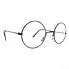 Skeleteen Round Wizard Costume Glasses - Black Metal Frame Circular Costume Eyeglasses - 1 Pair