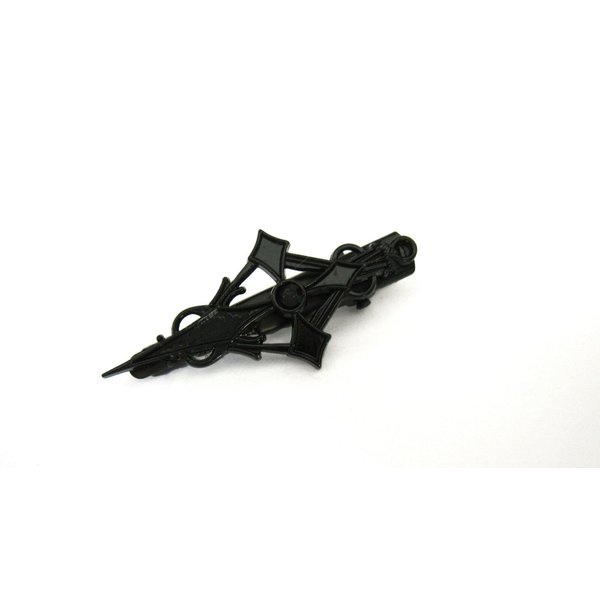 Generic Smaller black metal black crystal gothic hair pin alligator clip