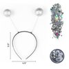 Funcredible Alien Headband and Glitter - Silver Martian Alien Antenna Headband - Space Costume Accessories - Sparkly Holographic Alien Costume