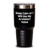 Architect Humor Gifts from Men to Father's Day Unique Architect Tumblers, 'Keep Calm Or I Will Use My Architect Voice'