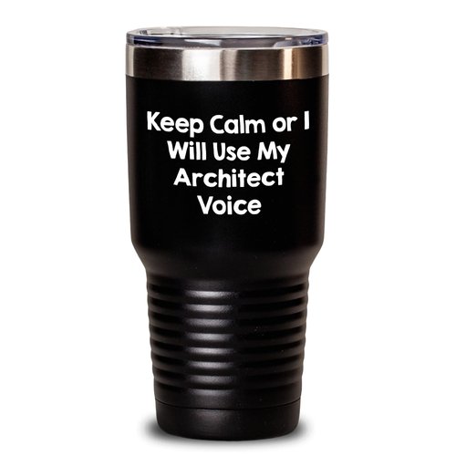 Architect Humor Gifts from Men to Father's Day Unique Architect Tumblers, 'Keep Calm Or I Will Use My Architect Voice'