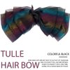 Outyua Black Hair Bow Big Bow for Hair Tulle Hair Bow Clip Coquete Bows Hair Accessories for Women Girls