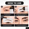 Eyebrow Stamp Stencil Kit w/Free Eyebrow Shaping Tweezer, Spoolie and Scissors Included| Perfect Eyebrow Stencil Kit for One Step Eyebrow Shaping | Waterproof and Long Lasting Powder Finish (Black)