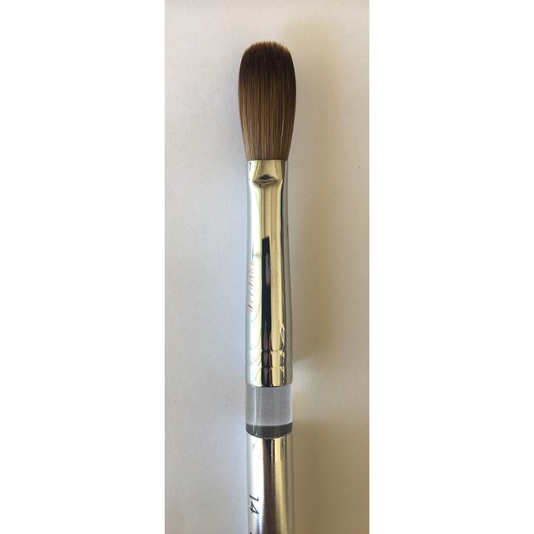 Silver Handle CRIMPED 100% Kolinsky Acrylic Nail Brush (Crimped 14)