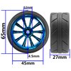 ShareGoo OD 2.55" Rubber Tires w/Plastic Wheel Rims 12mm Hex Compatible with HSP Tamiya Kyosho Traxxas Sakura WLtoys 1/10 RC On Road Racing Touring Car (Blue)