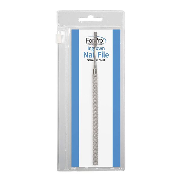 ForPro Professional Collection Ingrown Nail File, Stainless Steel, Ingrown Toenail Tool with Angled End