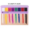Yeweian 8 Colors Water Activated Eyeliner Palette Liquid Eyeliner Colorful Set Hydra Graphic Eyeliner Makeup Neon Face Paint Glow UV Black White Red Face Body Paint,Clown Makeup Kit (02)