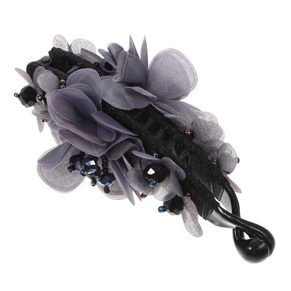FRCOLOR Banana Hair Clips Fabric Flowers Banana Hair Clip Ponytail Holder Non Slip Ponytail Clips Strong Hold French Barrettes Hair Accessories for Women Girls