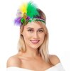 QLINLEAF Mardi Gras Poncho Feather Headband for Women Halloween Venetian Carnival Party Supplies