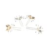 4Pcs Gold Silver Color Leaf Hair Pins Rhinestone Pearl Hair Comb Leaf U Shape Hair Fork Hair Accessory for Women Girls