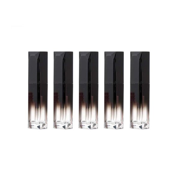 VANTOBEST 5Pcs 4ml/0.14oz Mini Lip Gloss Tube with Screw Lid Empty Refillable Plastic Lipstick Tube Lip Balm Pipe Lip Gloss Tube Holder DIY Container Jar Pot for Lip Balm Lip Gloss (Black Gradient)