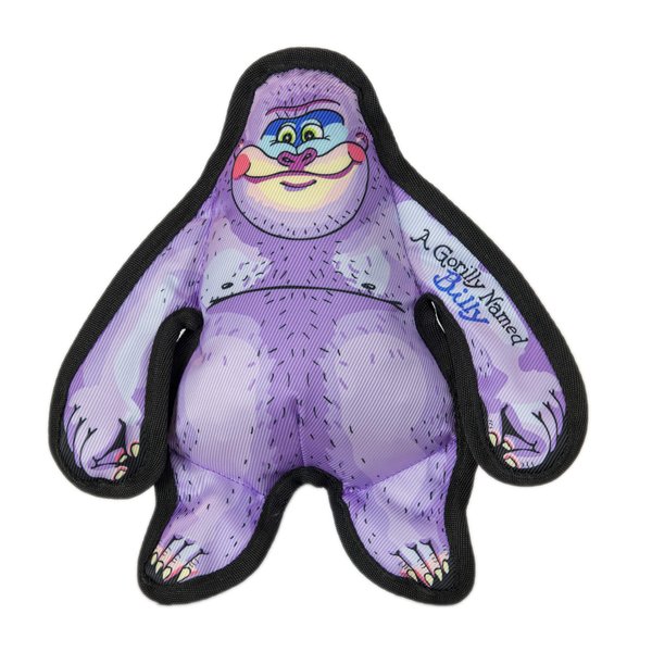 FUZZU Durable Dog Toy with Squeaker - Tough Chew Toy, Wild Woodies - A Gorilly Named Billy Medium 9"