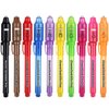 SCStyle Invisible Ink Pen 10Pcs with UV Light Magic Marker for Secret Messages, Writing Information for Birthdays, Easter, Halloween, for Students