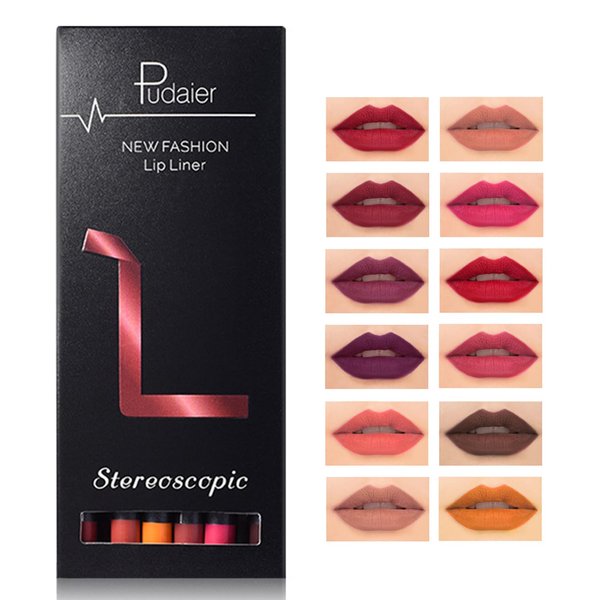 YUANLI 12 Colors Matte Lip Liner Pencil Set, Long Lasting Lip Pencil Set, Aterproof Lip Liner Pack for Precision Application, High Pigmented Natural Lip Makeup