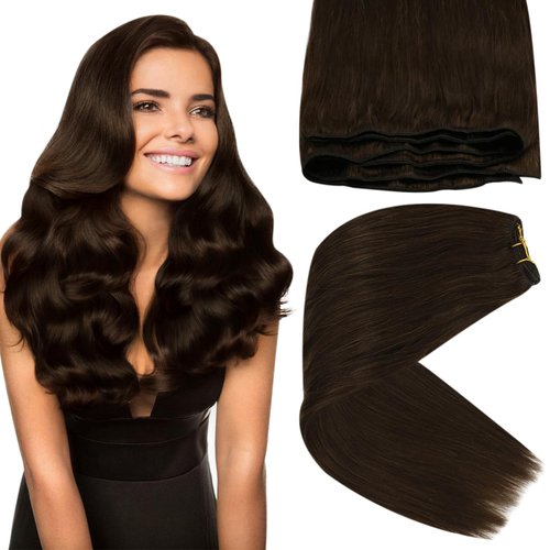 Sunny 22inch Human Hair Extensions Sew in Long Weft Human Hair Extensions Sew in Brown Hair Extensions Chocolate Brown Hair Weft Human Hair Sew in Extensions Silky Straight 100g