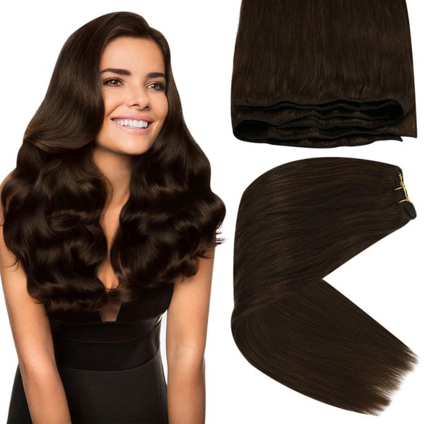 Sunny 22inch Human Hair Extensions Sew in Long Weft Human Hair Extensions Sew in Brown Hair Extensions Chocolate Brown Hair Weft Human Hair Sew in Extensions Silky Straight 100g