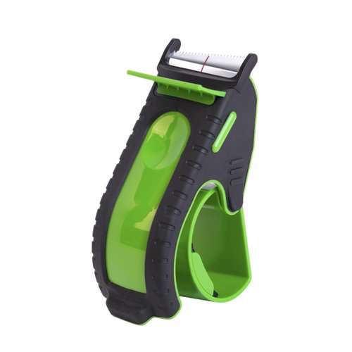 Heavy Duty Shipping Tape Dispenser: TENDO° Premium Line – Reusable, Replaceable, Eco-Friendly 2’’ Master Piece Dispenser for Pros with Patented 10° Sloped Chromium Blades - P-2200 (4th Gen.)_Green