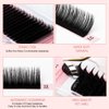 NATUHANA Round Eyelash Extensions 0.07mm C Curl Russian Volume Lash 8-15mm Mixed Tray False Lashes Supplies,Classic Individual Lash Extensions 16Rows/Case Matte Black (black;0.07 C, 8-15 MIX)
