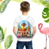 24 Pcs Hawaiian Party Favor Bags for Kids Hawaii Themed Aloha Drawstring Bags Tropical Goodie Bags Flamingo Gift Bag for Birthday, Bridal Shower, Summer, Beach, Pool Backpack, 12 x 10 Inch