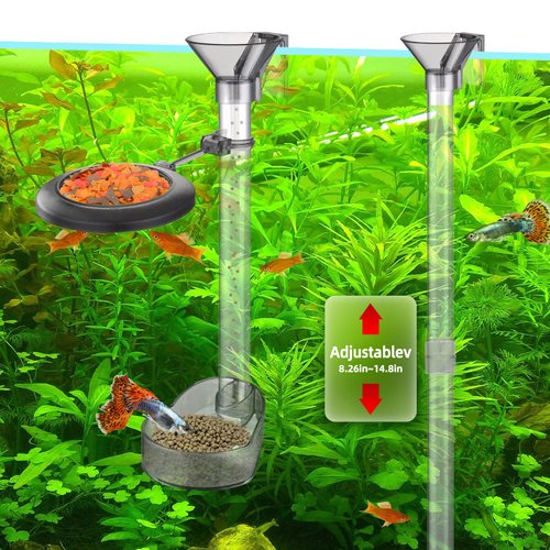 UPETTOOLS Shrimp Feeding Dish Set, Aquarium Fish Feeder Tube Kit Clear Durable Fish Shrimp Feeding Tube with Feeding Ring, Cleaning Brush for Fish Tank
