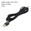 MECCANIXITY USB to DC Power Cable 2 M USB to DC 4.0mm x 1.7mm 5v Power Cord Black for Mini Fan Camera Mobile Phone Tablet Devices 2 Pcs