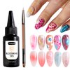 Fcozpjk Clear Blooming Gel for Nail Art, 35ml Blooming Gel Nail Polish, UV LED Painting Nail Gel, Watercolor Smudge Bubble Smoke Ink Effect, Nail Polish for Marble Design, Nail Art Supplies