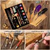 CunMei Quill Pen and Ink Set - Mechanical Punk Feather pen - Wooden Dip Pen - Glass Drawing Pen - Multi Ink Calligraphy Pen Set - Basic Wax Seal Stamp Kit- 17 Calligraphy Nibs（Black）
