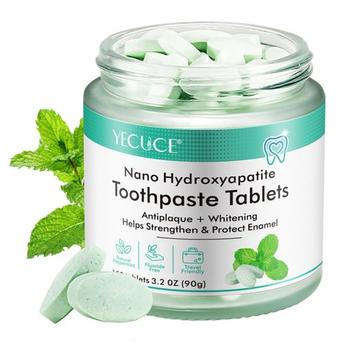Toothpaste Tablets,Nano Hydroxyapatite Toothpaste for Freshen & Kill Bad Breath Quickly,Chewable Toothpaste Tablet,Fluoride Free & Eco Friendly,150 Tablets