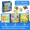ASTARON Magnetic Puzzles for Toddlers, 16-20-25 Pieces Animal Learning Magnet Puzzle for Road Trip, Educational Travel Toys Car Plane Activities for Kids, Kids Birthday Gifts