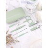Lorvain Manicure Set, 7PCS Professional Grooming Care Tools Men Women Nail Clipper Set Stainless Steel Toe Finger Nail Clippers with Portable Travel Case Pedicure Care Tools for Travel or Home (Green)