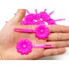 Tara Girls Self Hinge Plastic Bow Hair Barrettes Selection (PINK DAISY)