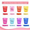 Hillban 24 Pcs Shot Glass on Necklace Colorful Shot Glass Hot Pink Bachelorette Wedding Shot Cups Necklace Bride and Groom Supplies for Wedding Party