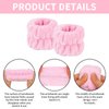 ACO-UINT 6Pcs Pink Spa Headband and Wrist Washbands Set, Skincare Headband Face Wash Headband Makeup Headband, Hair Claw Clip and Powder Puffs for Women and Girls