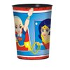 DC Super Hero Girls Birthday Party Supplies Bundle includes 12 Plastic Party Favor Cup and 1 Dinosaur Sticker Sheet