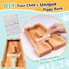 SummiDate Wooden Letter Piggy Bank| Piggy Bank for Boys Girls Toddler| Alphabet A Money Bank| Coin Bank Birthday Gift for Kids|Birthday Gift for Kids (A)